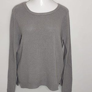 CLEARANCE Navy Cotton Blend Gray Sweater